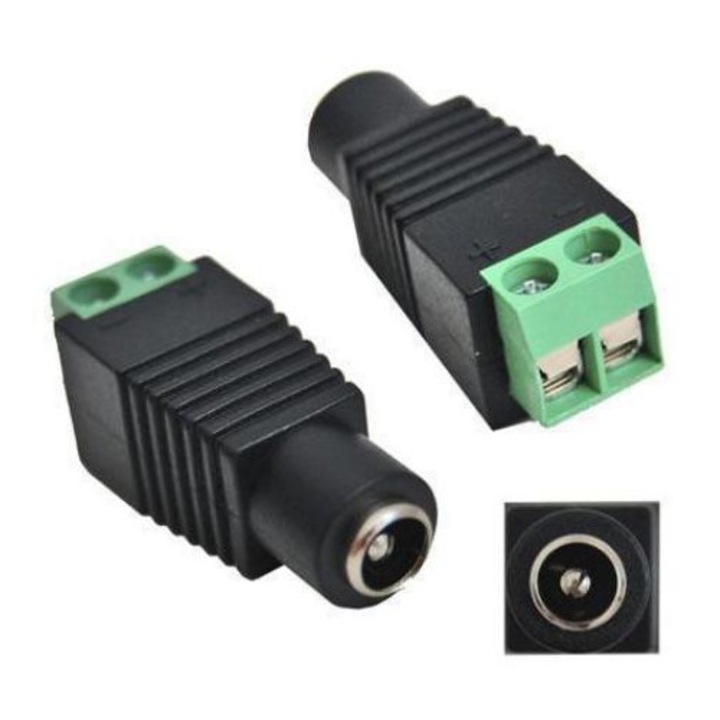 Mufa alimentare mama cu surub 5, 5 x 2, 1mm, pentru CCTV