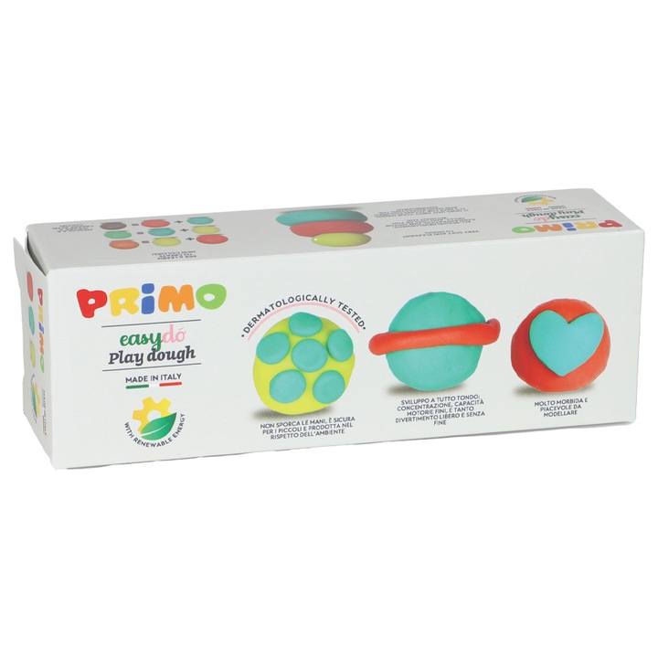 Пластилин Morocolor Primo, 3 цвята в пластмасова опаковка, 100 г