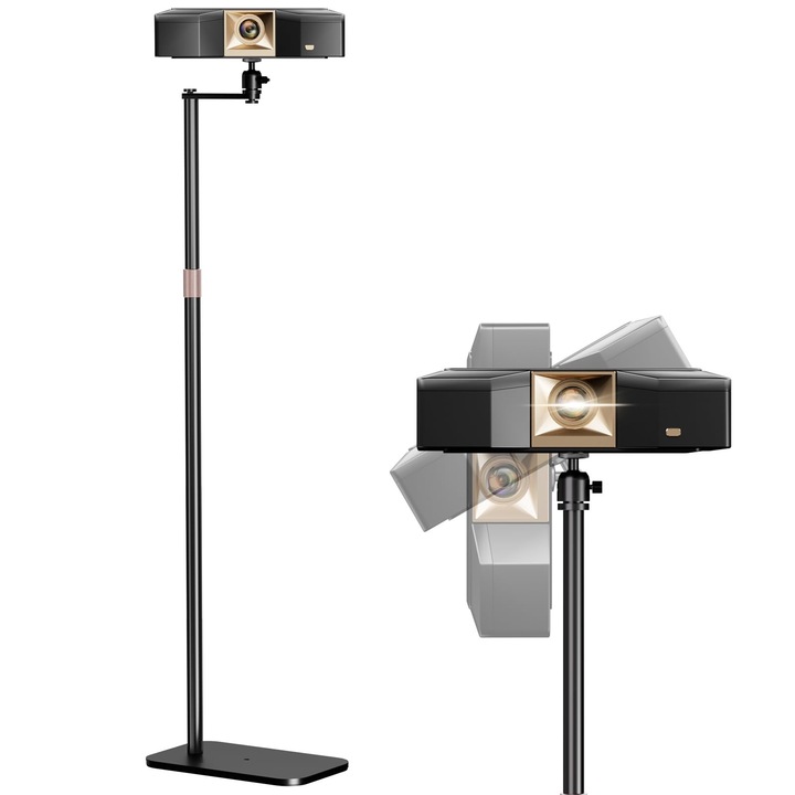 LYCENXI videoprojektor állvány, állítható magasságú 36,4"-45,6", 360°-ban forgatható, fekete, 1 db állvány