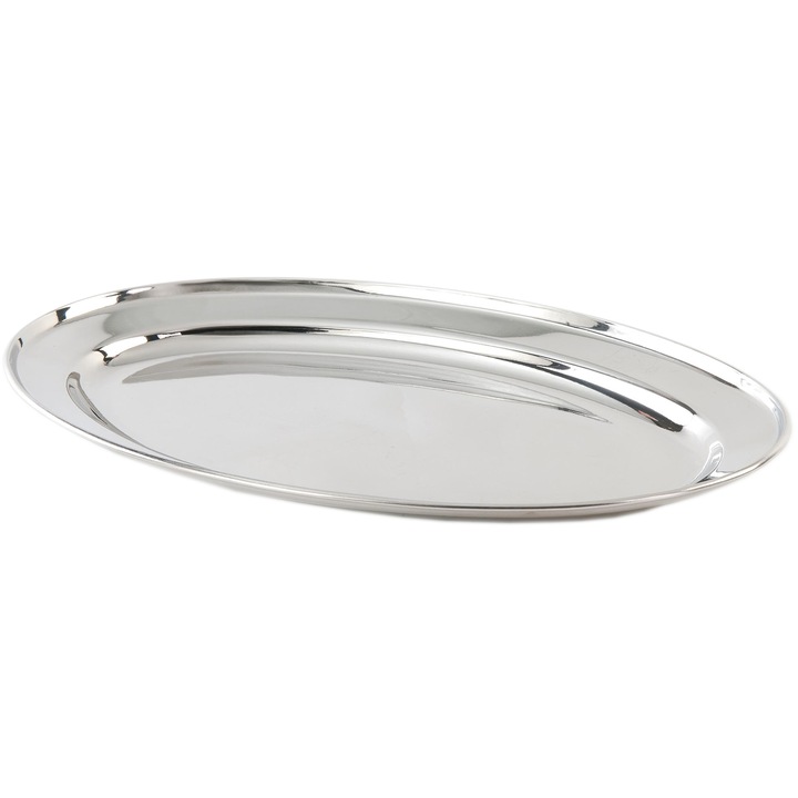 Vanora Home ovális tálaló tálca, Rozsdamentes acél, 40 cm