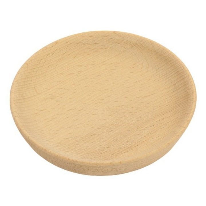 Farfurie din lemn, peewit, 11cm, pentru copii, ideal pentru joaca