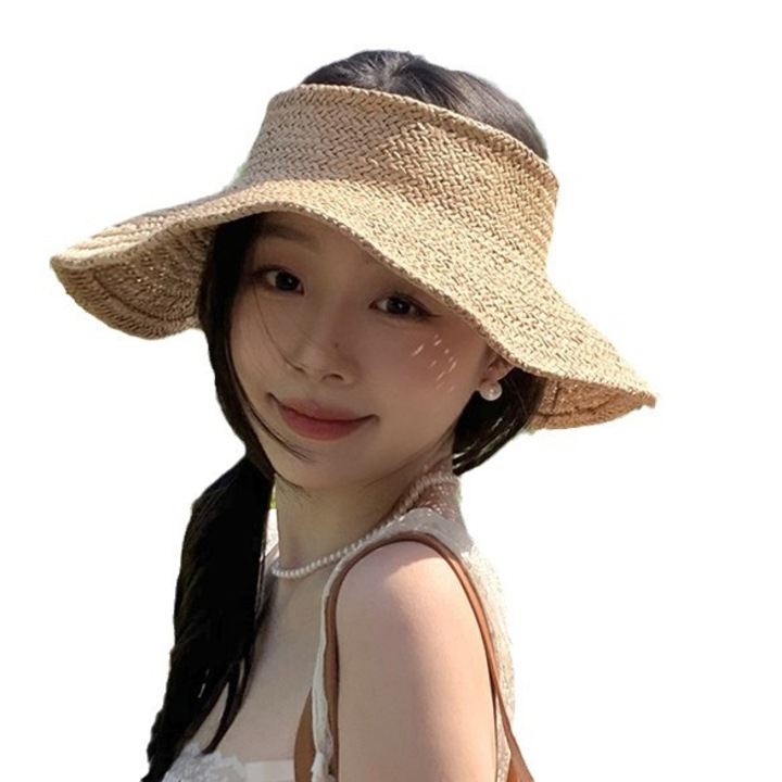 Регулируема шапка от рафия с широка периферия – лесна за транспортиране, отлична за силно слънце