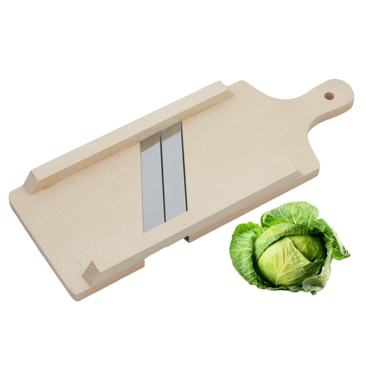 Tocator de varza din lemn, 2 lame, 40 cm