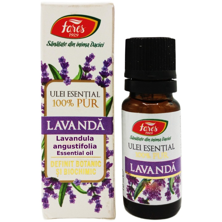 Fares Levendula illóolaj, Lavandulae aetheroleum, 100%-os tisztaságú, terápiás, belső és külső használatra, 10ml, Fares Laboratories