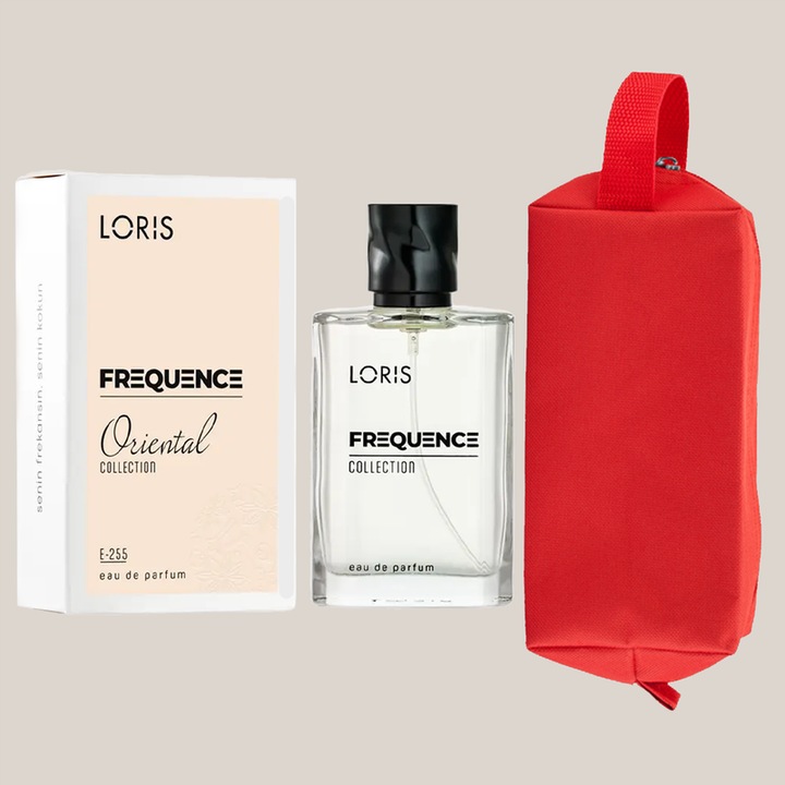 Set Apa de Parfum Loris Frequence de Barbat E-255 Oriental, 50 ml si Gentuta Parfumuri