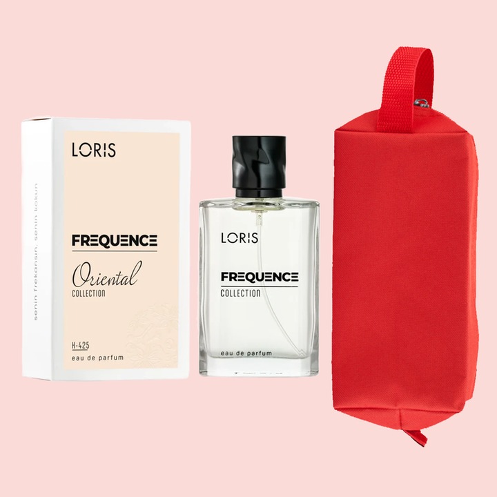 Set Apa de Parfum Loris Frequence de Dama K-425 Oriental, 50 ml si Gentuta Parfumuri