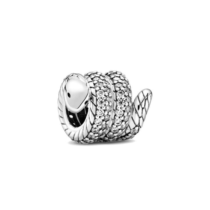 Charm/talisman argint 925, JW1166, model sarpe, placat cu rodiu