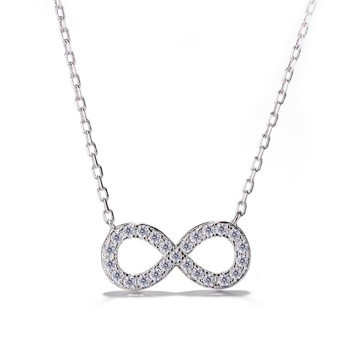 Lantisor argint 925, JW1231, model infinit, placat cu rodiu