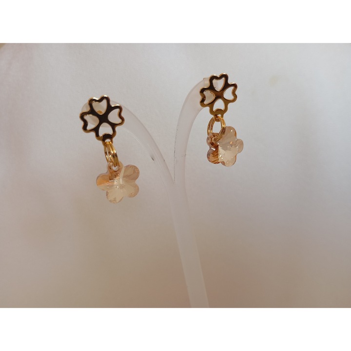 Cercei placati cu aur 18k si Swarovski 10 mm