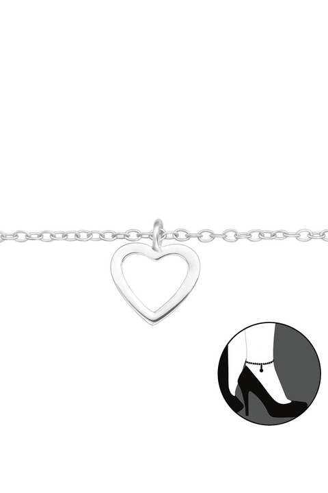 Bratara de picior din Argint 925 - TAG Inima