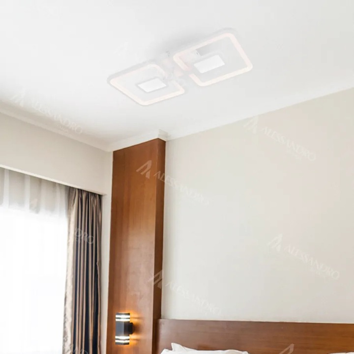 Lustra LED cu telecomanda FELIX 28 W, 2*LED, 51*24.5*7, IP20, Lumina dimabila, Alb