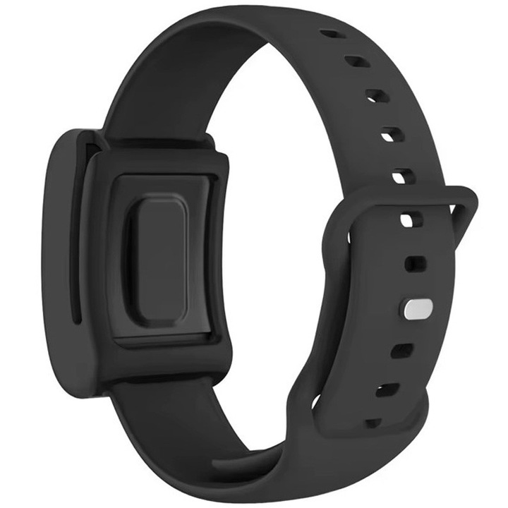 Фитнес каишка за Whoop, регулируема с копче, мек силикон, черна