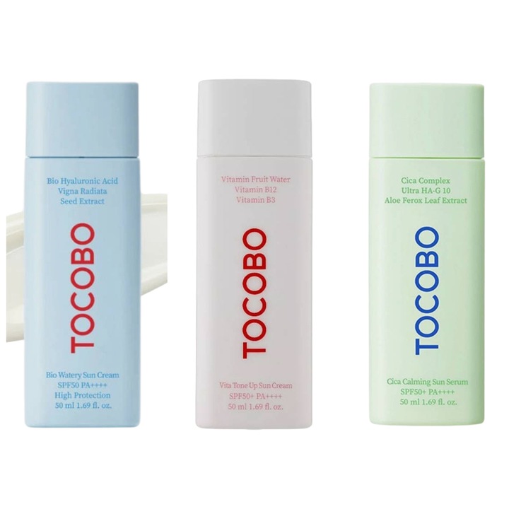 3 darabos készlet TOCOBO fényvédő, SPF50+PA++++, 50ml