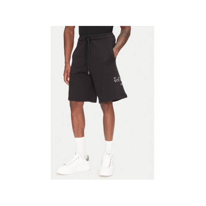 Pantaloni scurti sport barbati Just Cavalli, 78OADT07 CF500, Bumbac, 39745, Negru