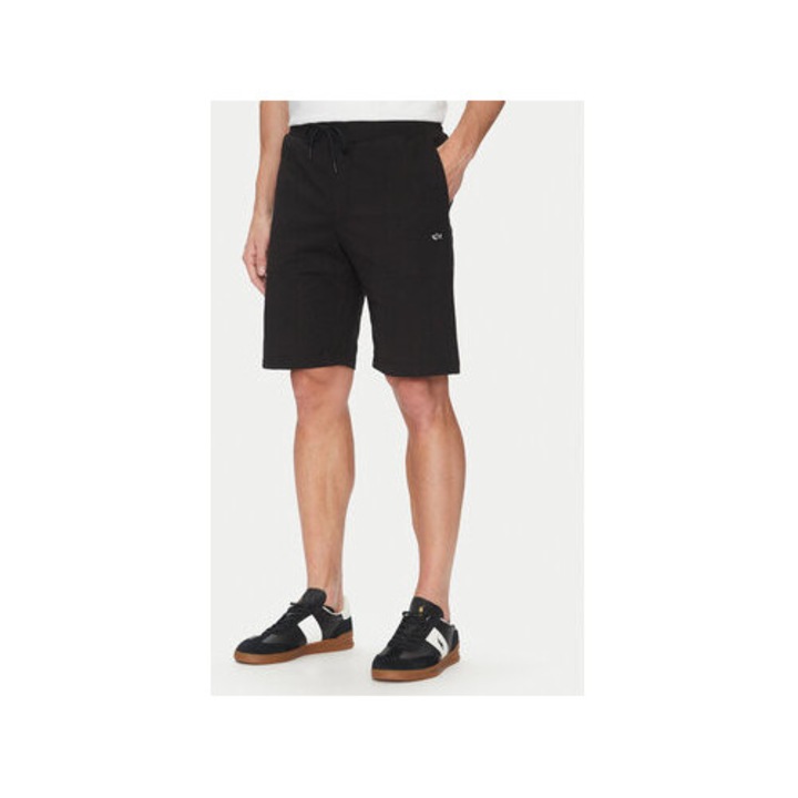 Pantaloni scurti sport barbati Paul Shark, C0P1237, Bumbac/spandex, Negru, Negru