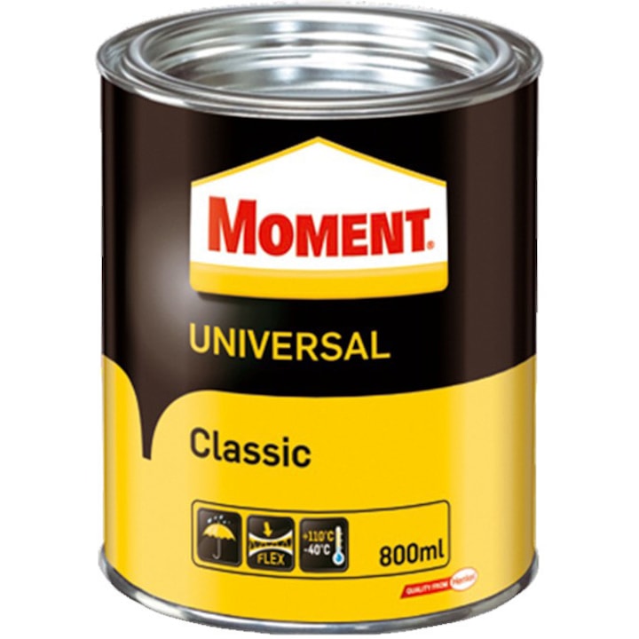 Adeziv universal Moment Classic 1429666, 800 ml, piele, pluta, metal, PVC rigid