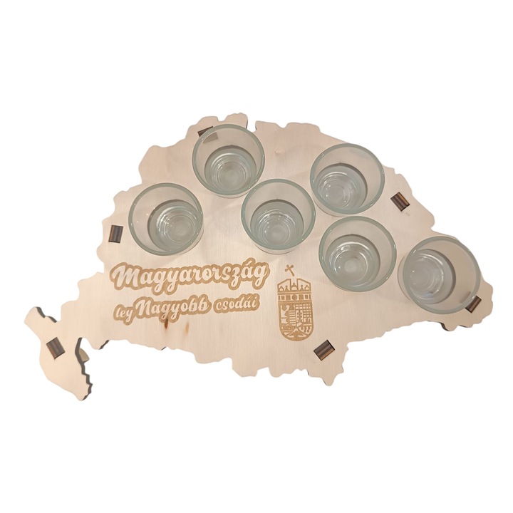 Най-великите чудеса на Унгария – Дървена поставка за чаши с 6 чаши