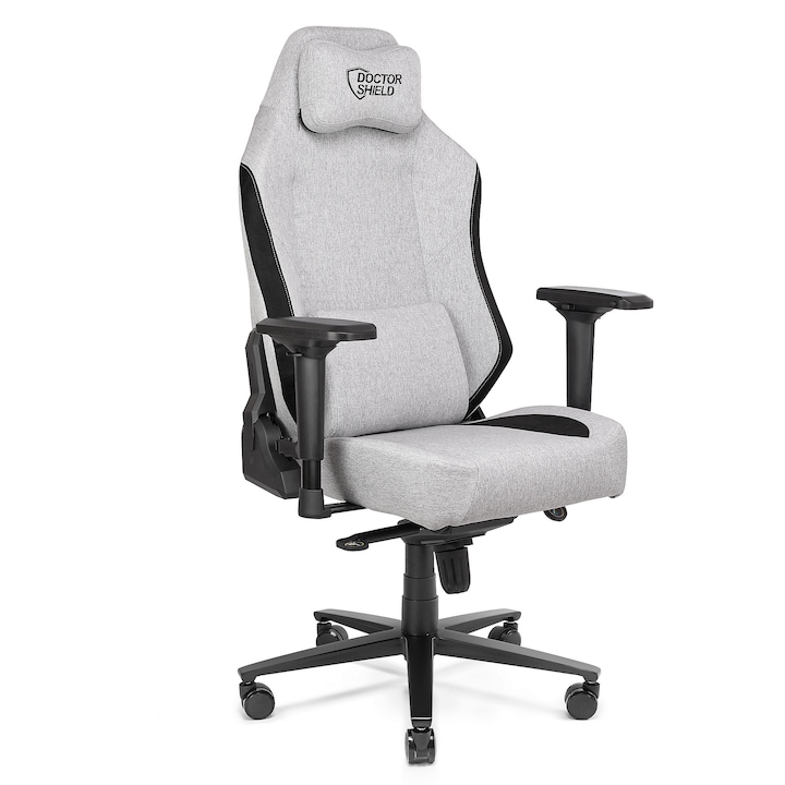 Професионален геймърски стол Dr.Shield Capsule Textile, размер King XXL, устойчивост 200 кг - сив