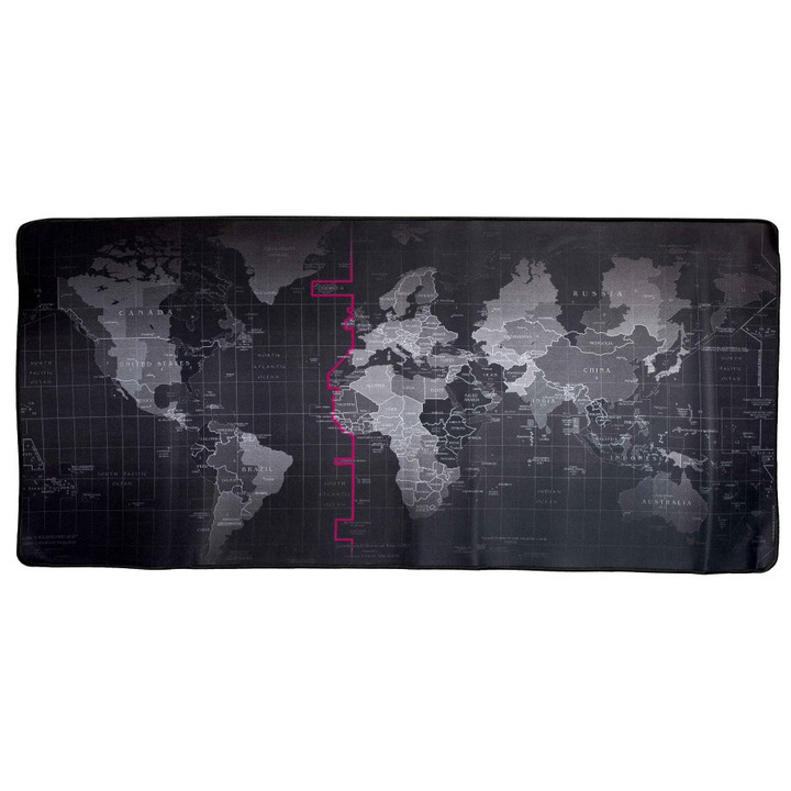 Mouse pad XXL pentru birou cu harta lumii, 40x90cm