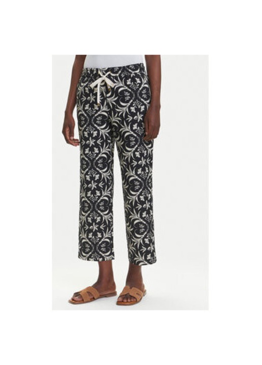 Olsen női nadrág, 14002434, lenvászon/viszkóz, fekete, Fekete