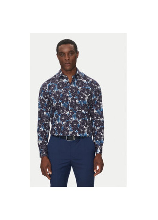 Hechter Paris ferfi ing, 60267690, pamut/lyocell, sotetkek, Tengerészkék