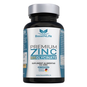 Supliment alimentar, Zinc Bisglicinat Premium, Boost4Life, 83.35 mg, 60 capsule vegane