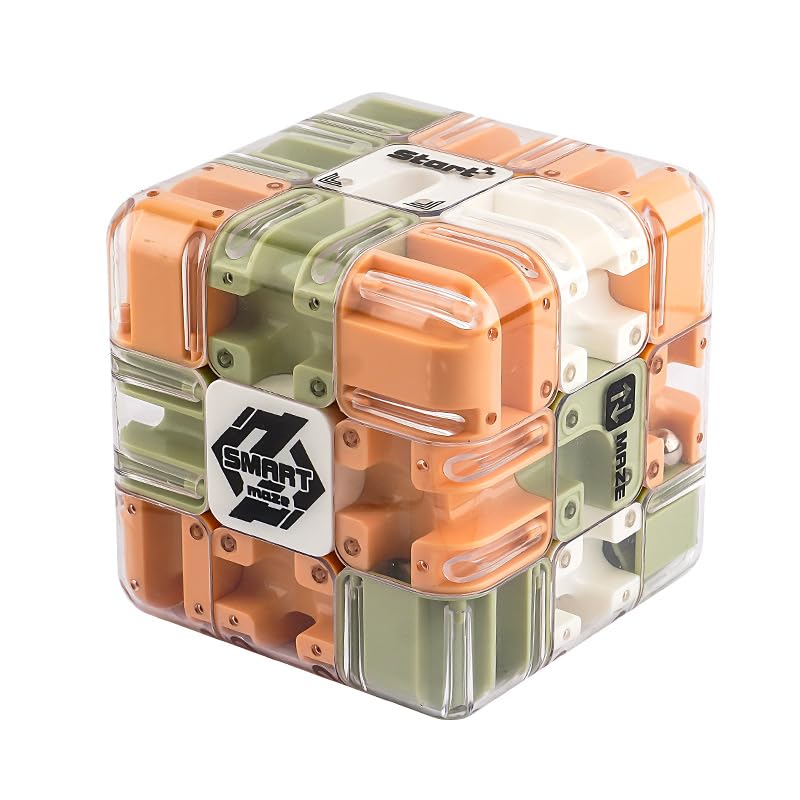 Cub 3D Labirint, Nicerpro, joc de inteligenta, 6 fete, plastic