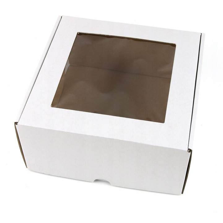 Set de 5 Cutii Cadou cu Fereastră Patrată Alb, 20x20x10 cm