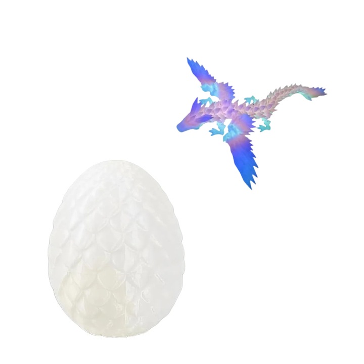 Set de Ou de Dragon de Inviere & Set de Pterodactil, OEM, Cadou de figura, Cadou de Paste, Cadou de Craciun, Ornament decorativ creativ, Ou de Dragon de 13 cm inaltime, Pterozaur Noctilucent