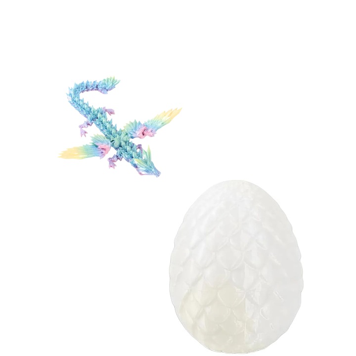 Set de Ou de Dragon de Inviere & Pterodactil, OEM, Cadou de figura, Cadou de Paste, Cadou de Craciun, Ornament decorativ creativ, Ou de dragon de 13 cm inaltime, Pterozaur de bomboane