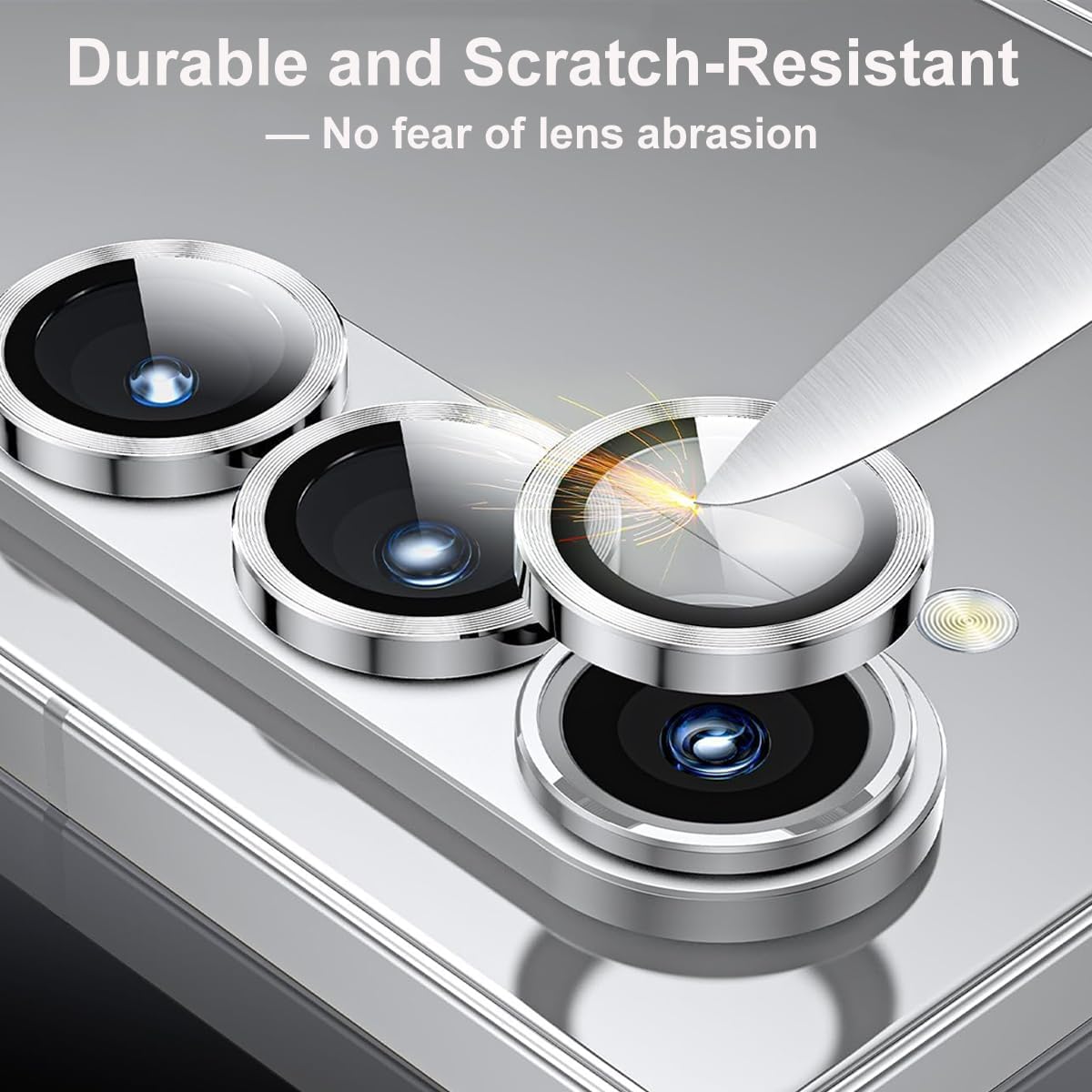 Set 2 folii de protectie pentru camera MDUG, sticla temperata 9H, anti-zgarieturi, argintiu, pentru Samsung Galaxy Z Fold7