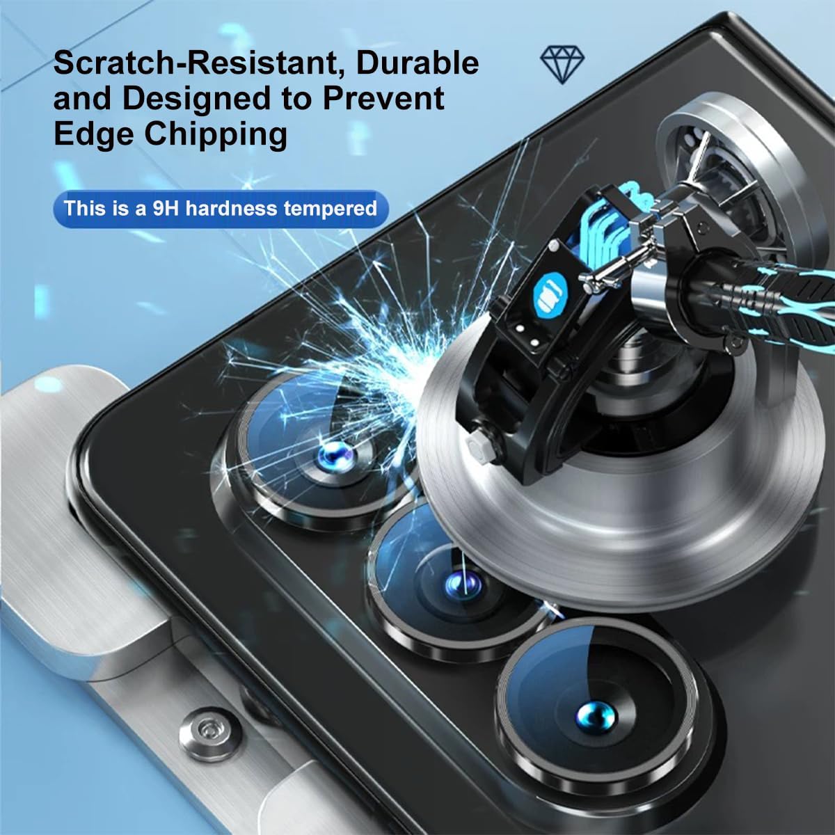 Set 2 folii de protectie pentru camera MDUG, sticla temperata 9H, anti-zgarieturi, argintiu, pentru Samsung Galaxy Z Fold7