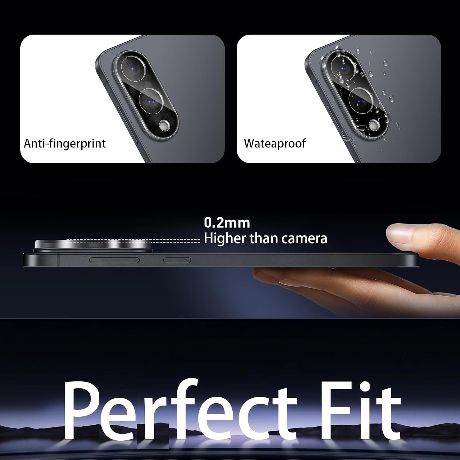 Set 2 folii de protectie din sticla temperata, MDUG, 9H duritate, negru, pentru Samsung Galaxy S25 Edge