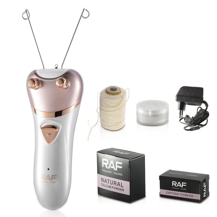 Aparat Epilare Faciala RAF R4029 cu Ata Naturala, Electric 5W, Fir Bumbac Natural