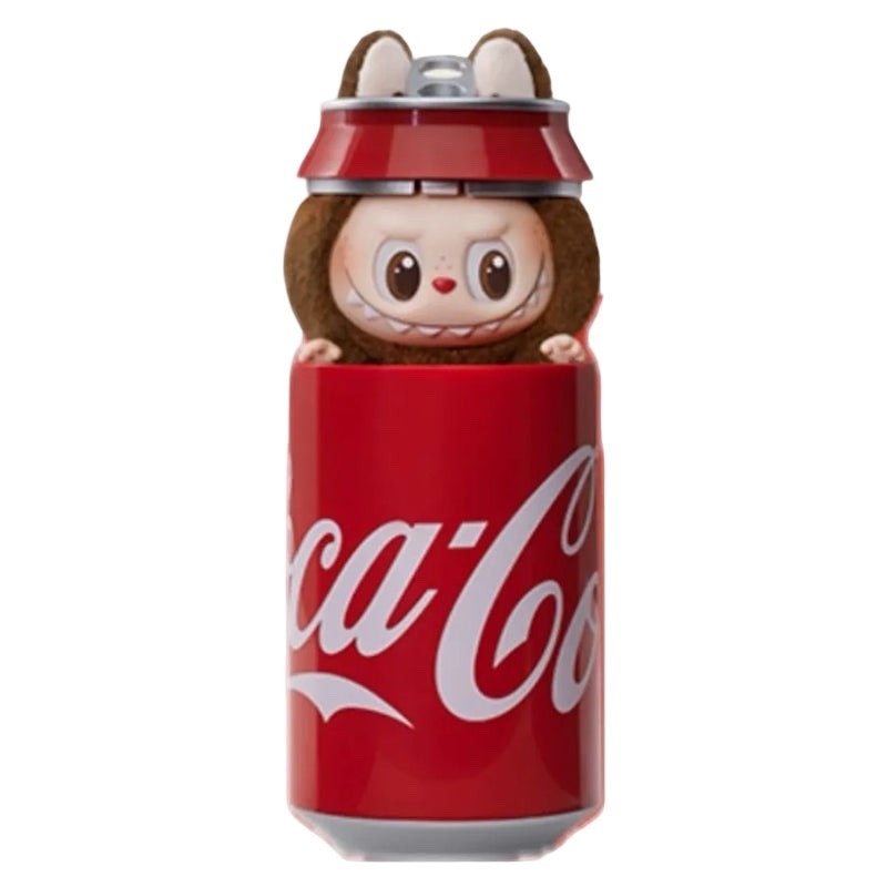 Jucarie Labubu Coca-Cola in doza de plastic surpriza si cutie