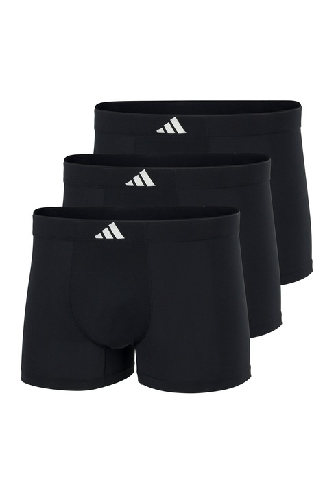 adidas, Set de boxeri cu logo- 3 perechi, Negru