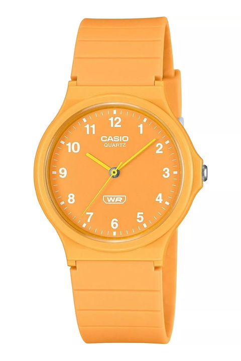 Casio, Ceas quartz unisex rotund, Portocaliu, Gri deschis