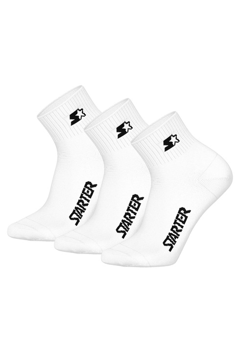 Starter, Set de sosete scurte unisex - 3 perechi, Alb