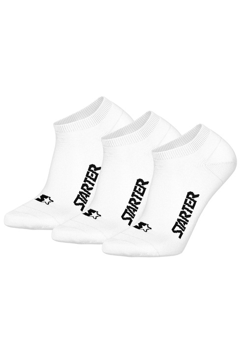 Starter, Set de sosete unisex pana la glezna - 3 perechi, Alb