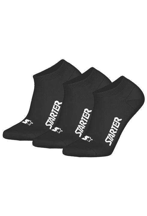 Starter, Set de sosete unisex pana la glezna - 3 perechi, Negru