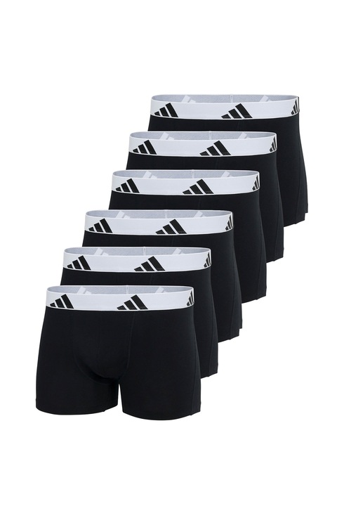 adidas, Set de boxeri Active Flex - 6 perechi, Alb/Negru