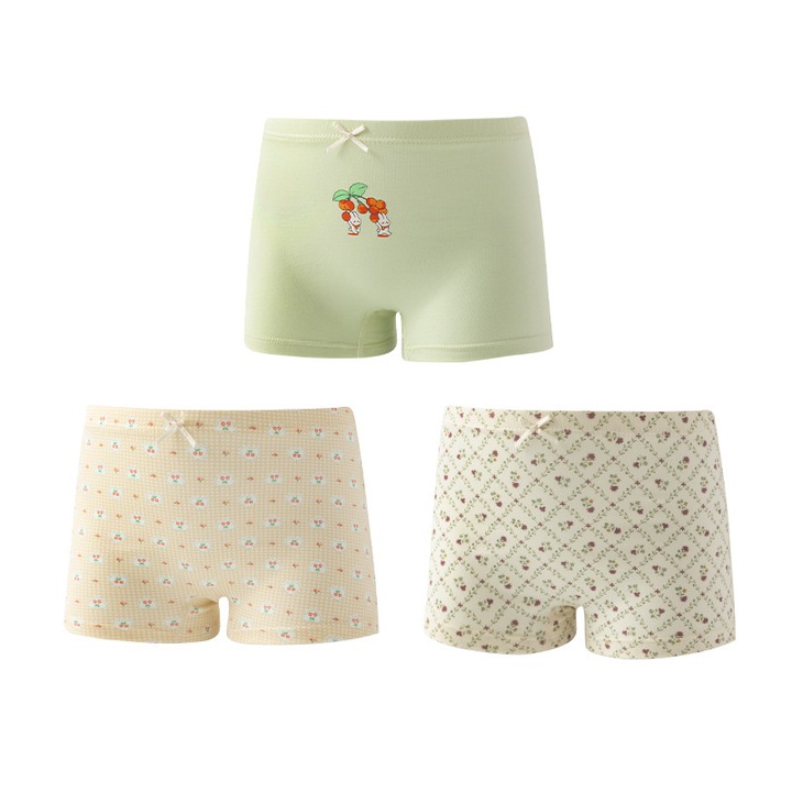 Gyermek fehérnemű szett, Only love, nyomott mintás bugyi, cseresznyemintás, többszínű, 3 darabos szett, pamut, 105-115CM