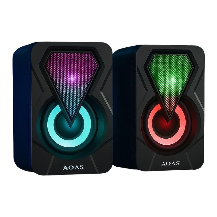Boxe Gaming RGB pentru Calculator cu USB – Model E-004 - eMAG.ro