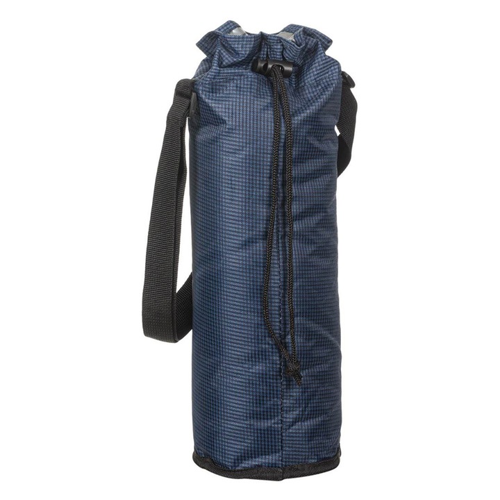 CoolSip Sleeve Perfect – Изолирана чанта за бутилки или храна, Многофункционална, Регулируема с връзки, Водоустойчива, Подходяща за туризъм, Поддържа температура, Вместимост 1,5 л, Тъмносиня