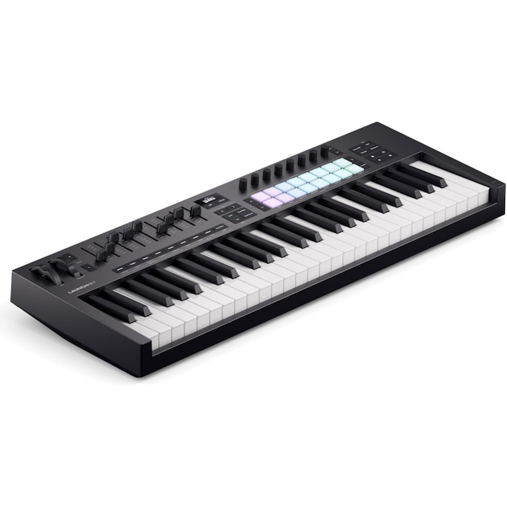 Novation Launchkey 49 [MK4] – Controller USB/MIDI cu 49 de clape semi-grele si integrare DAW, 8 paduri pentru tobe si arpegiator