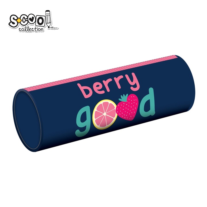 Несесер за моливи Tubular S-cool, 1 цип, модел BERRY GOOD, 21.5x7.3 см