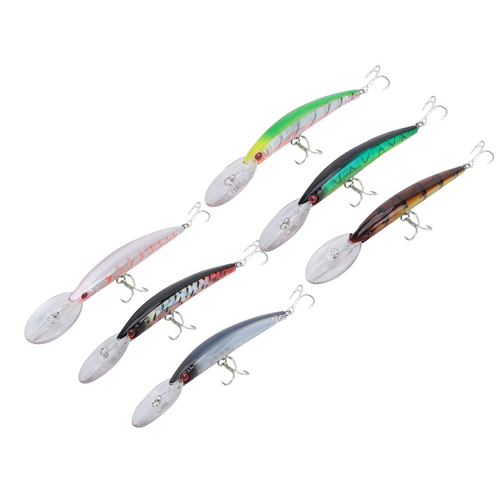 Momeala de pescuit Sinking Minnow 24g, 3D ochi, design compact, tratament anticoroziv, set