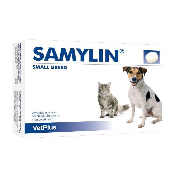 Supliment nutritiv pentru animale, Samylin pisici si caini talie mica (sub 10 kg) - cutie 30 comprimate