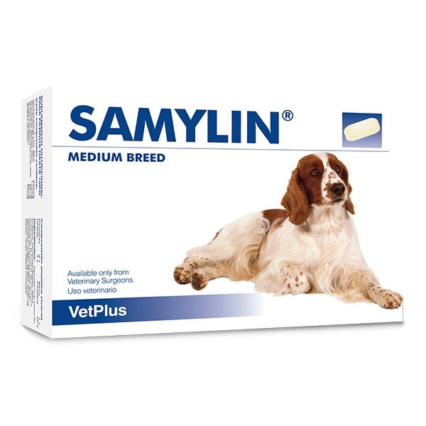 Supliment nutritiv pentru animale, Samylin caini talie medie (10-30 kg) - cutie 30 comprimate