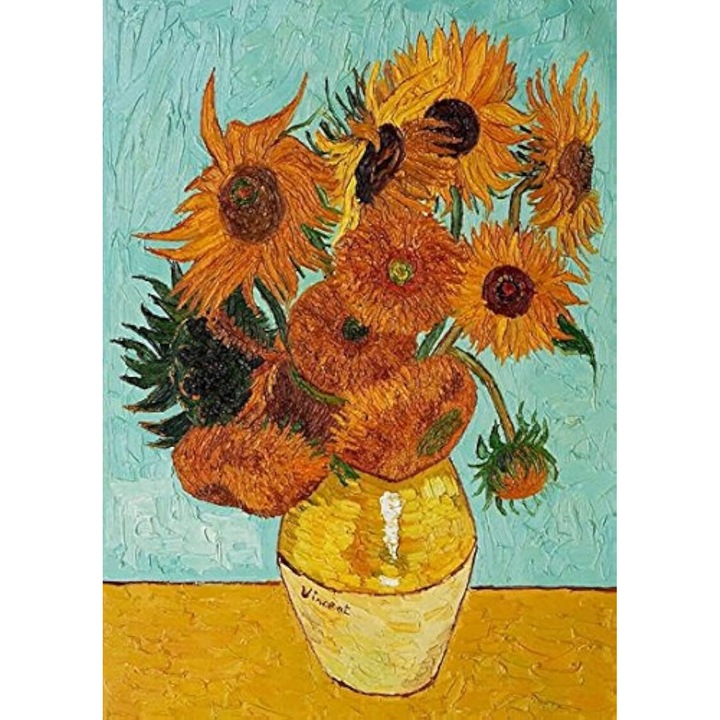 Wieco Art Napraforgók Vincent van Gogh reprodukciós olajfestmény nagyméretű modern giclée nyomat virágok képek vászon falikép hálószobába lakberendezés L